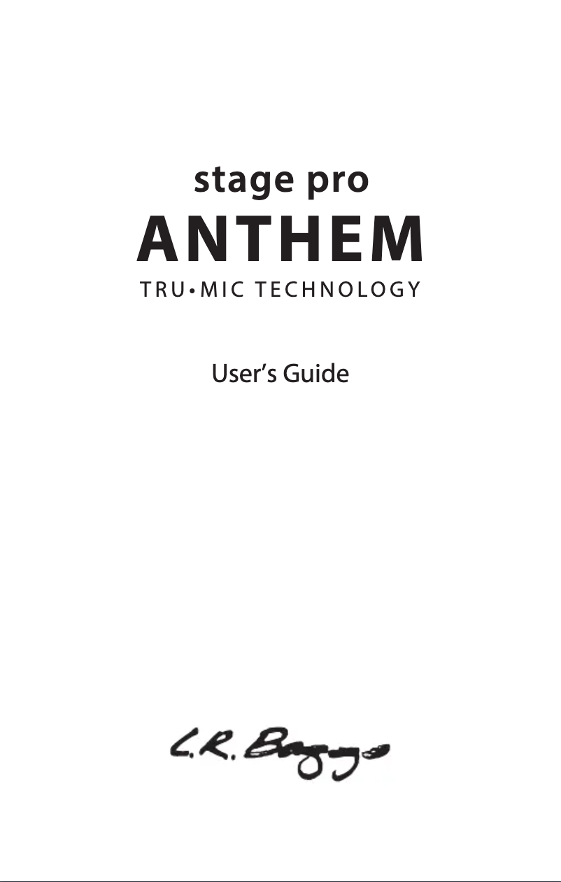 Image de la première page du manuel de l'appareil Stage Pro Anthem