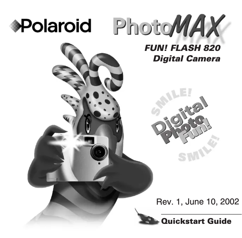 Page 1 de la notice Manuel utilisateur Polaroid PhotoMax Fun Flash 820