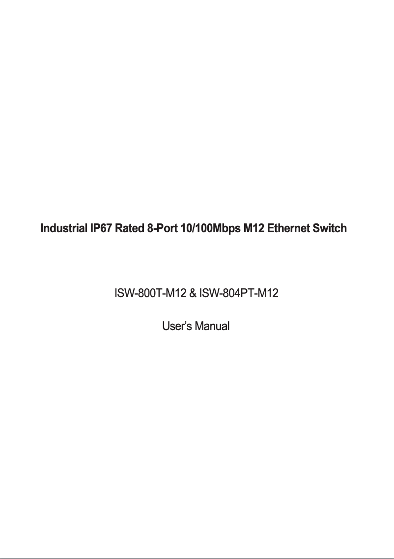 Page n°1 - Manuel utilisateur Planet ISW-804PT-M12
