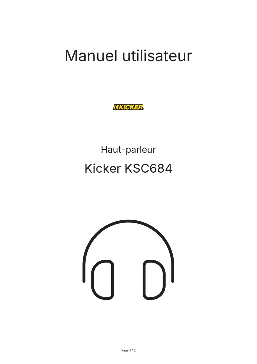 Image de la première page du manuel de l'appareil KSC684