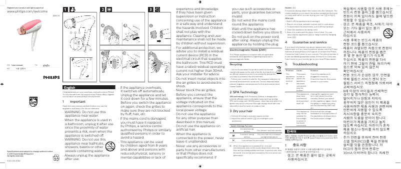 Página 1 del manual Manual de usuario Philips SpaShine BHC111