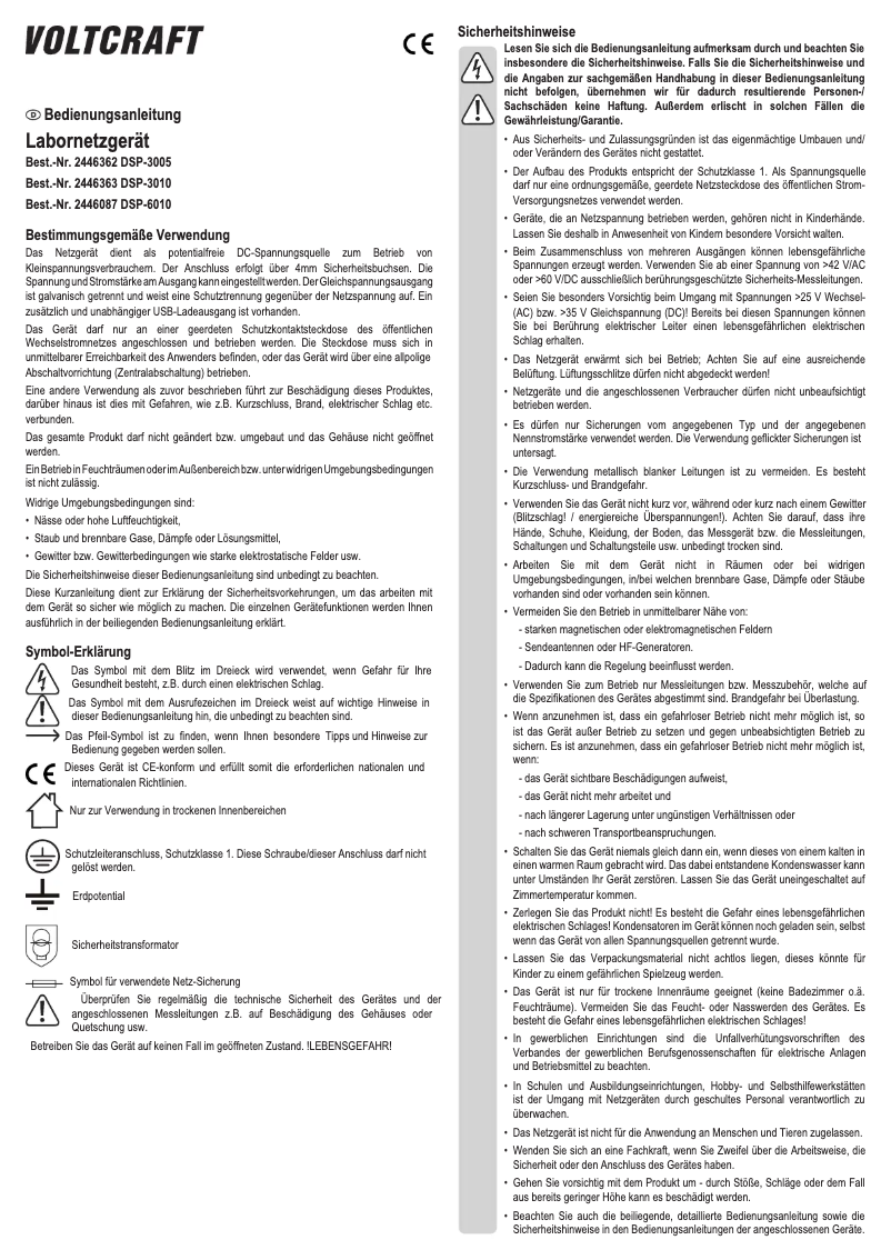 Página 1 del manual Manual de usuario Voltcraft DSP-6010