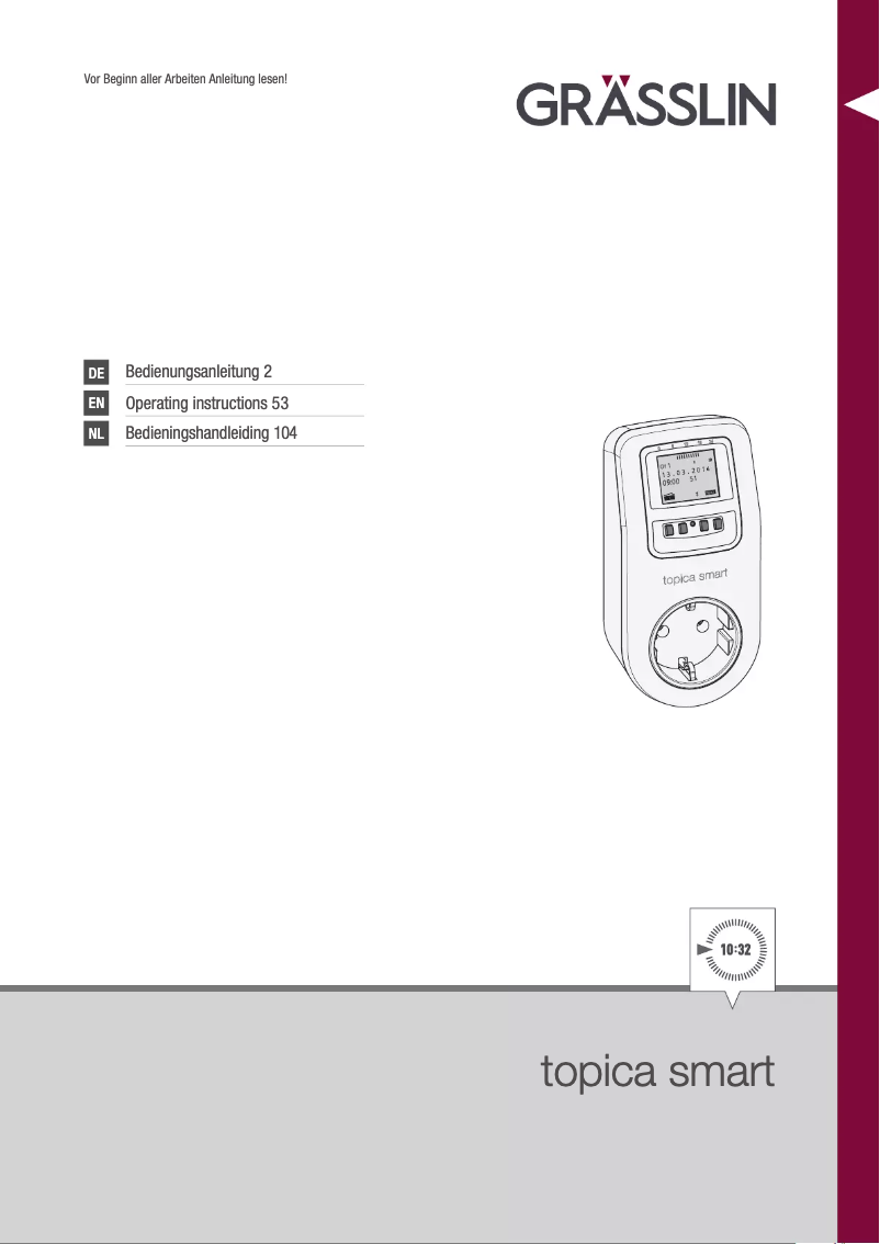 Image de la première page du manuel de l'appareil Topica smart
