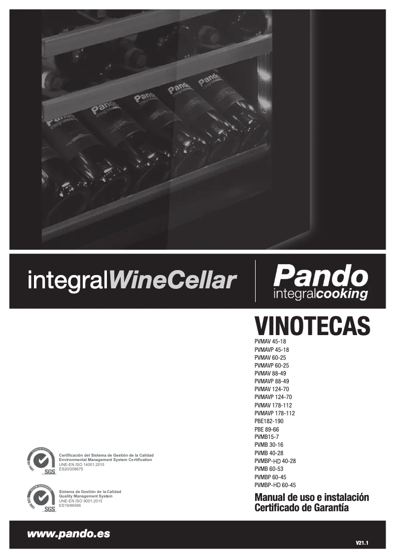 Page n°1 - Manuel utilisateur Pando PVZB 15-9 CRL