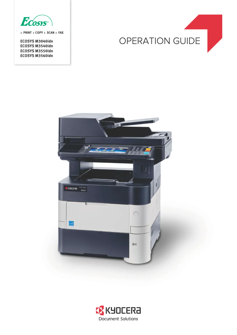 Page 1 de la notice Manuel utilisateur Kyocera Ecosys M3040idn/KL3