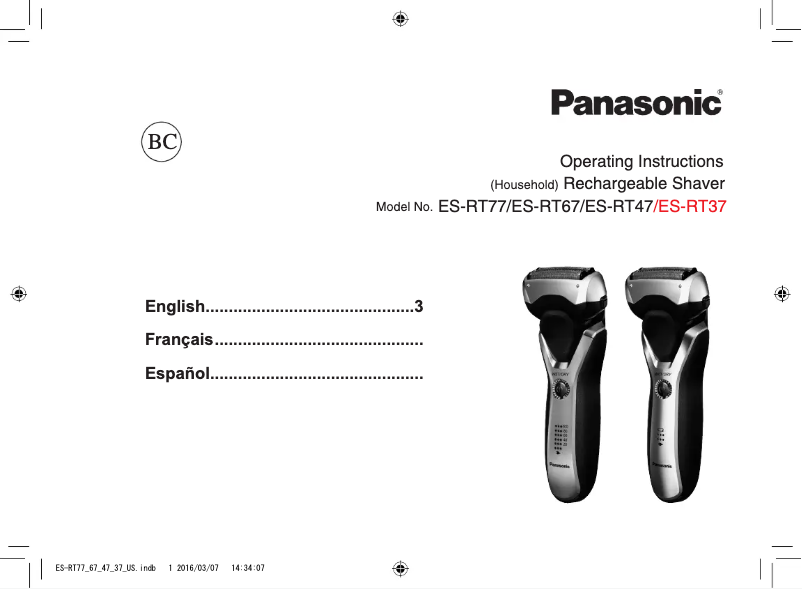 Image de la première page du manuel de l'appareil ES-RT77