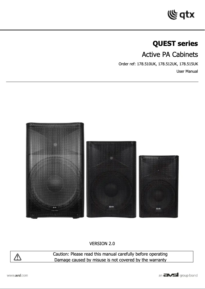 Page 1 de la notice Manuel utilisateur Qtx QUEST-10A