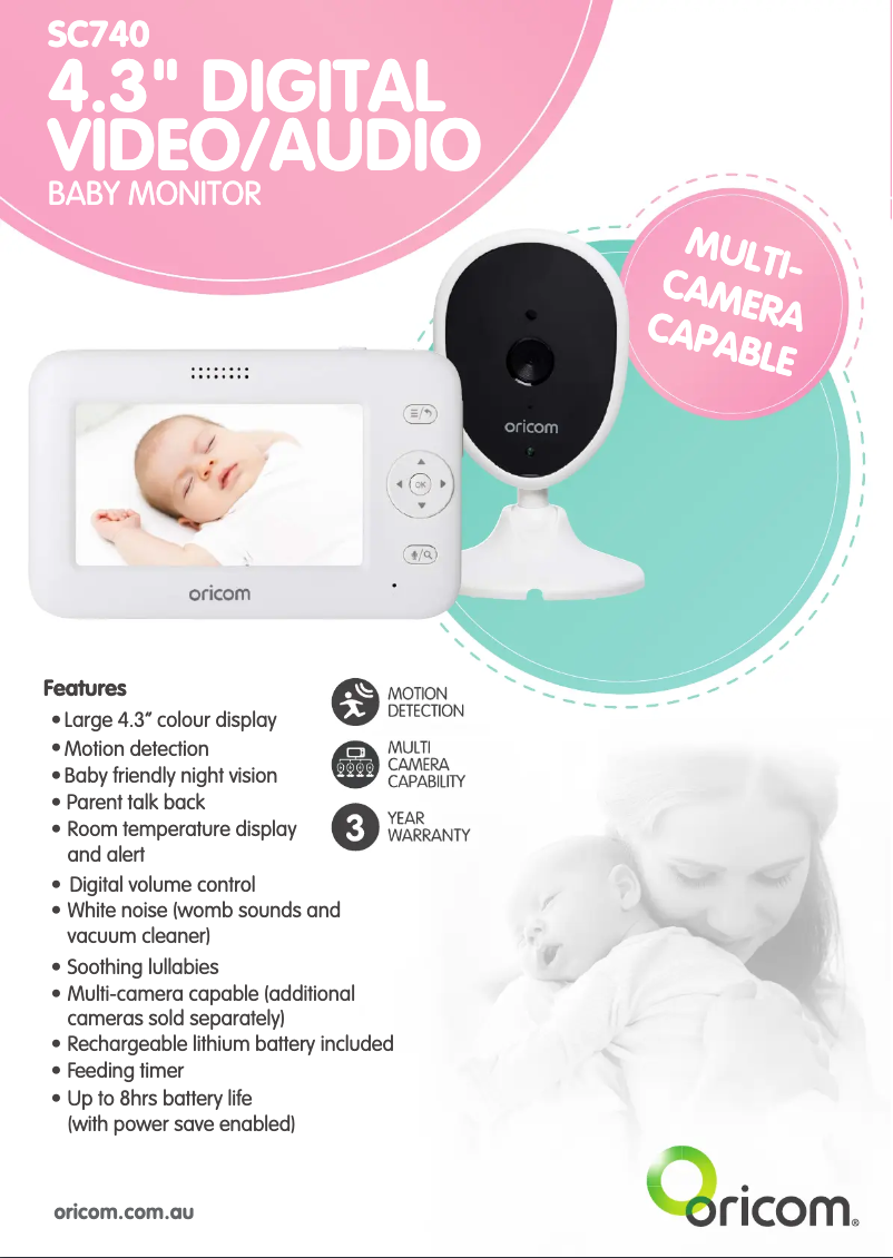 Page 1 de la notice Fiche technique Oricom FS300