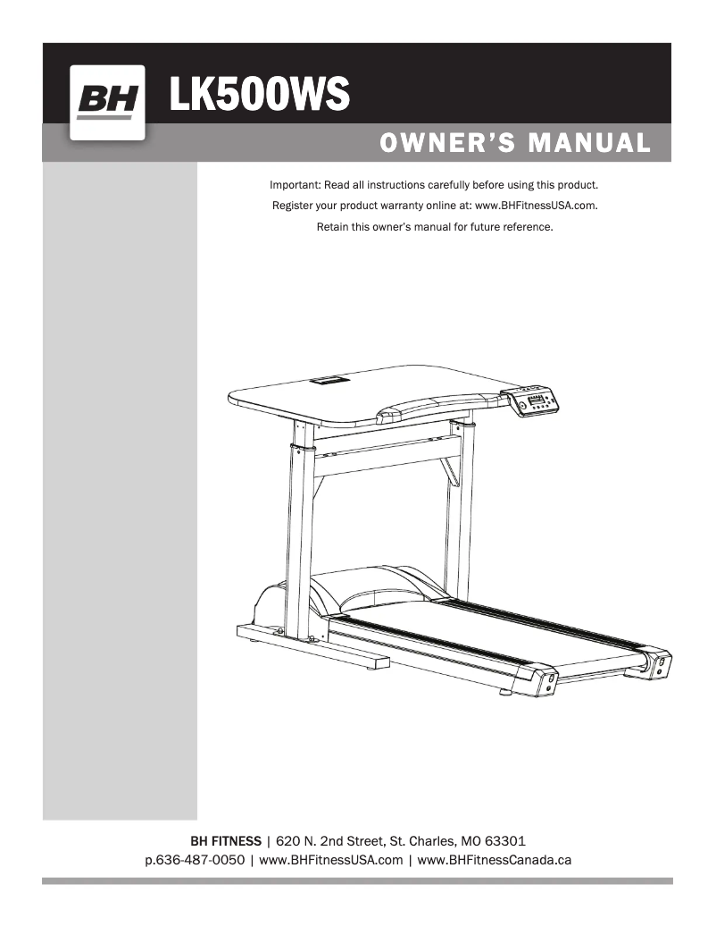 Page 1 de la notice Manuel utilisateur BH Fitness LK500WS