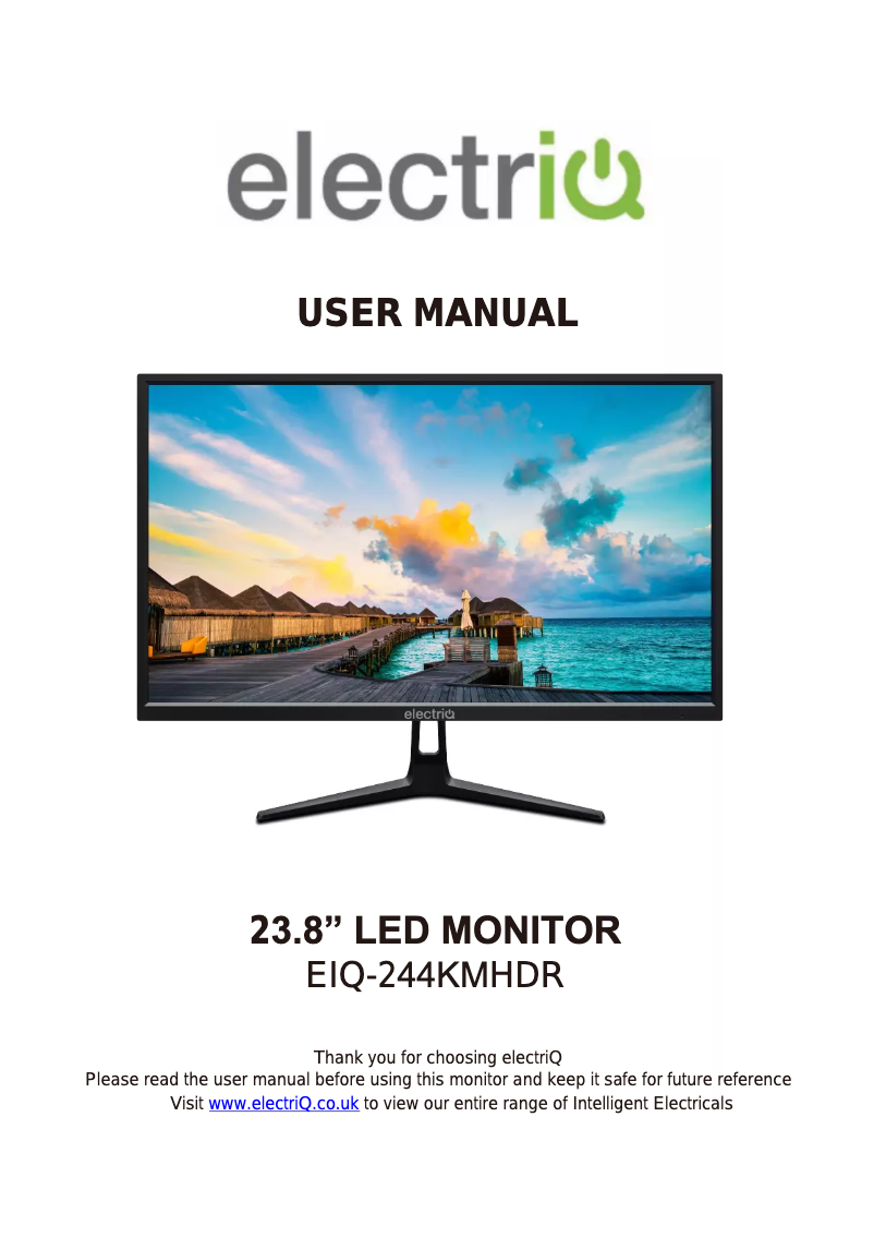 Page n°1 - Manuel utilisateur ElectriQ eiQ-244KMHDR