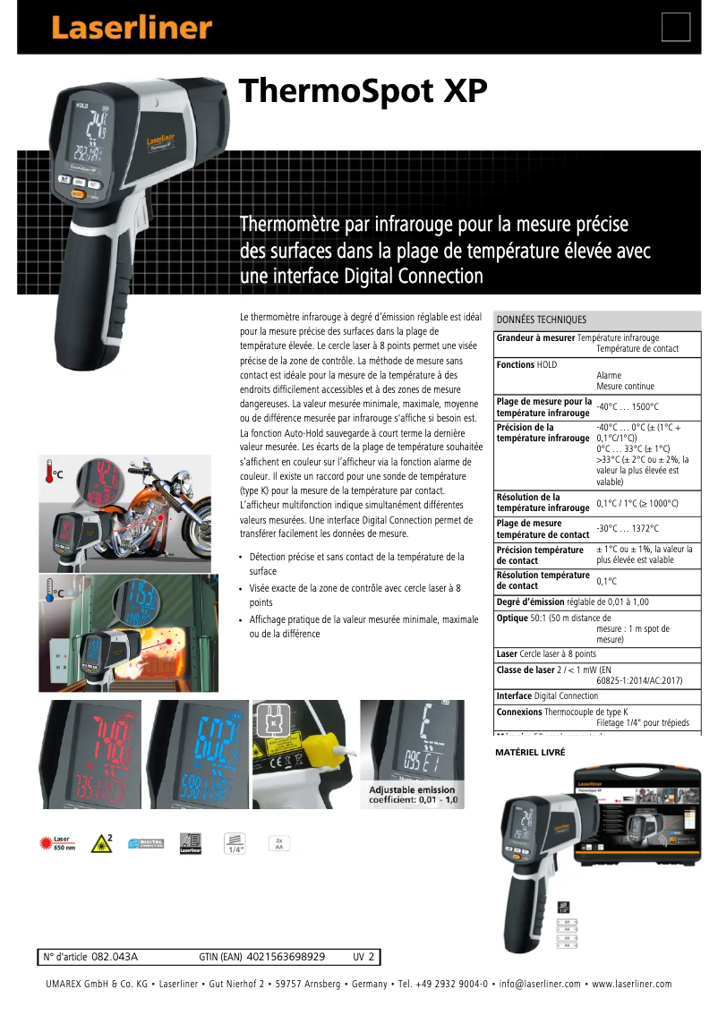 Image de la première page du manuel de l'appareil ThermoSpot XP