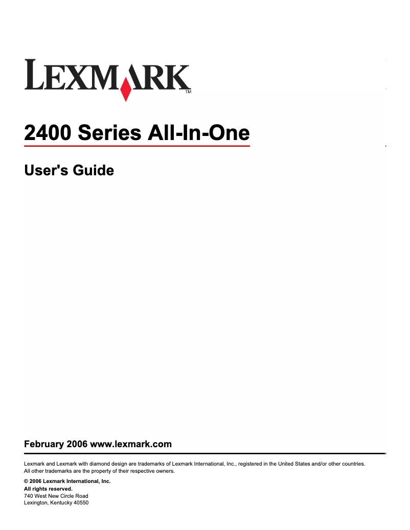 Page 1 de la notice Manuel utilisateur Lexmark X2470
