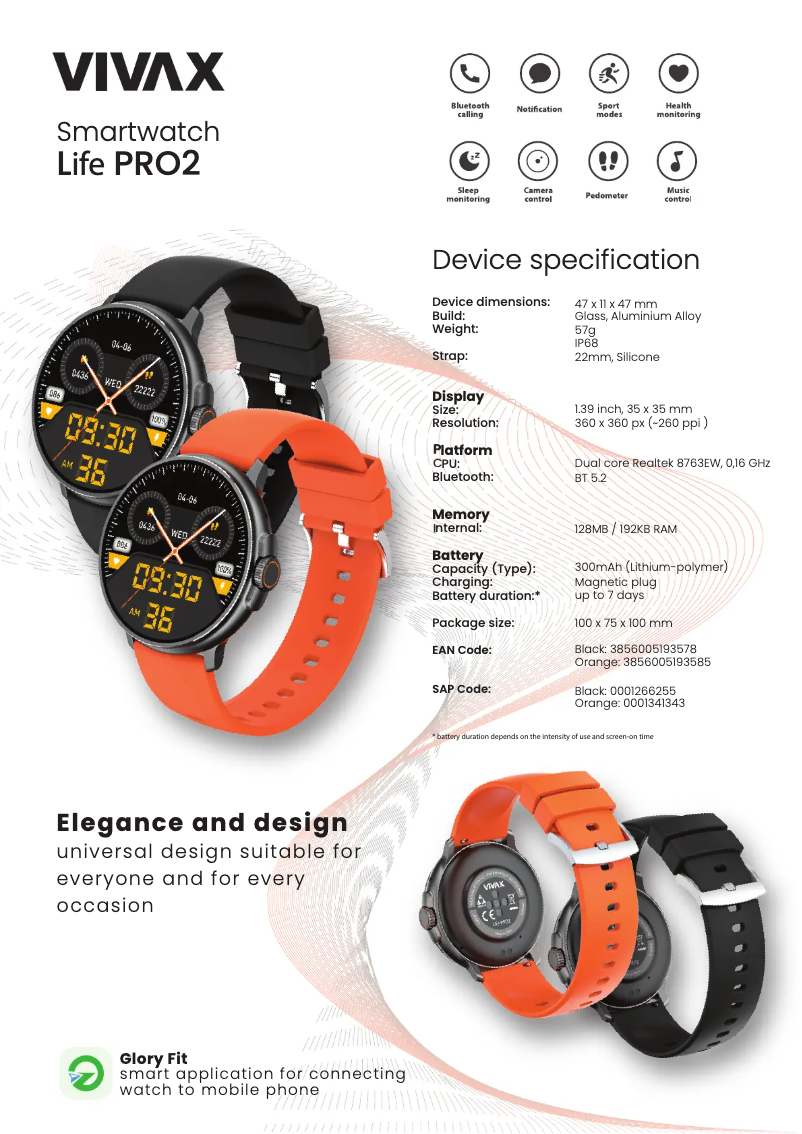 Image de la première page du manuel de l'appareil Life PRO2