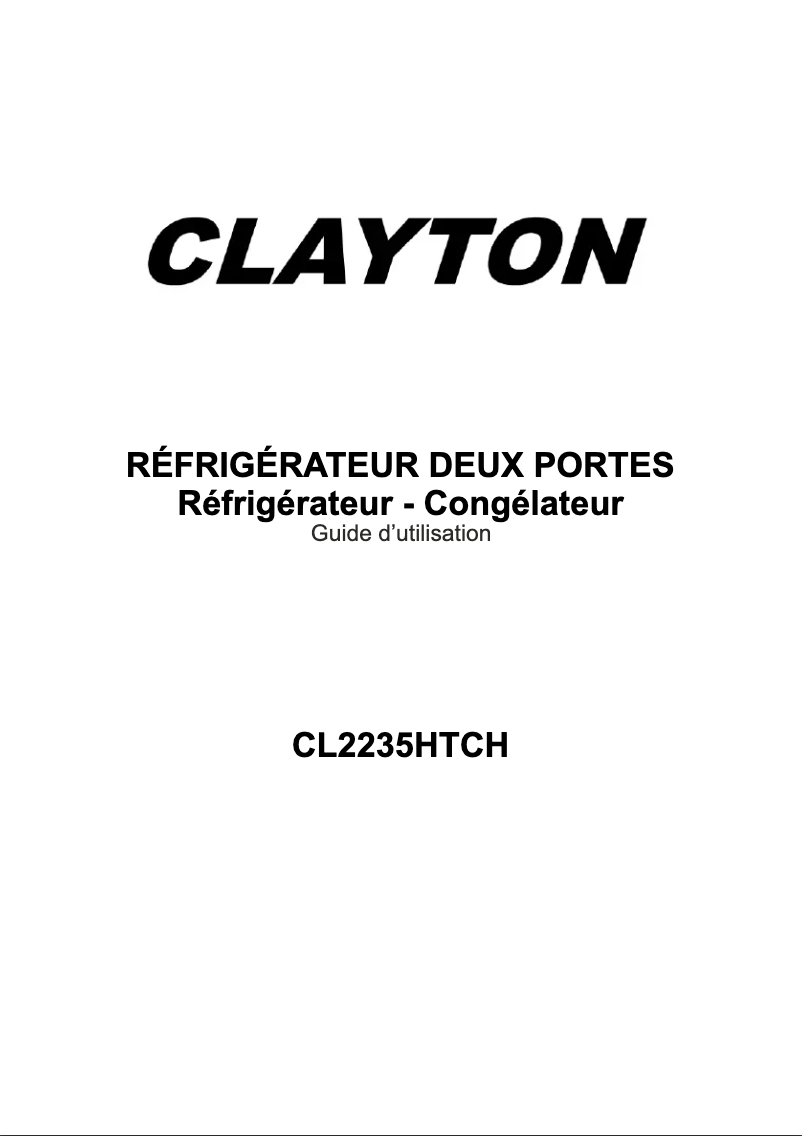 Page n°1 - Manuel utilisateur Clayton CL2235HTCH