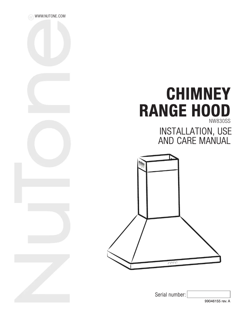 Page 1 de la notice Guide d'installation NuTone NW830SS