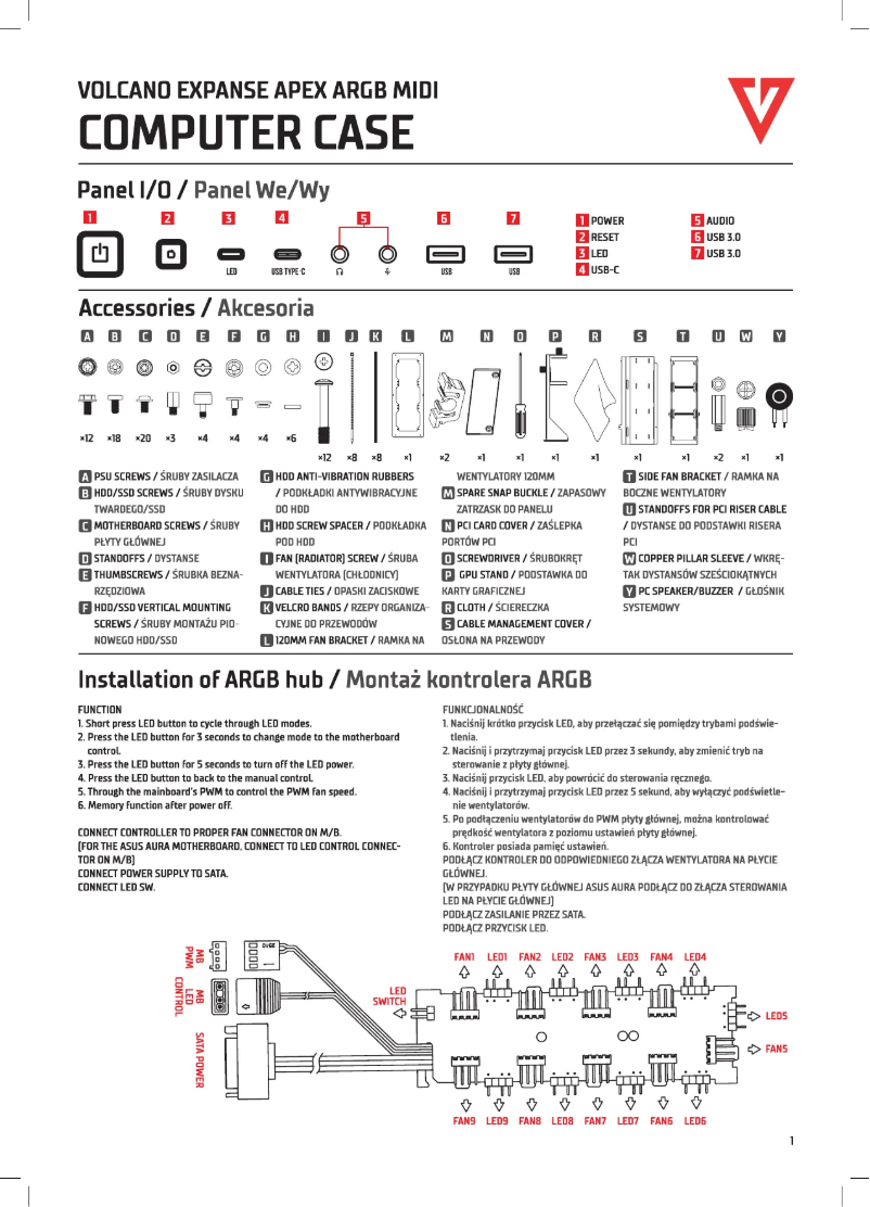 Image de la première page du manuel de l'appareil Expanse S Apex ARGB Midi
