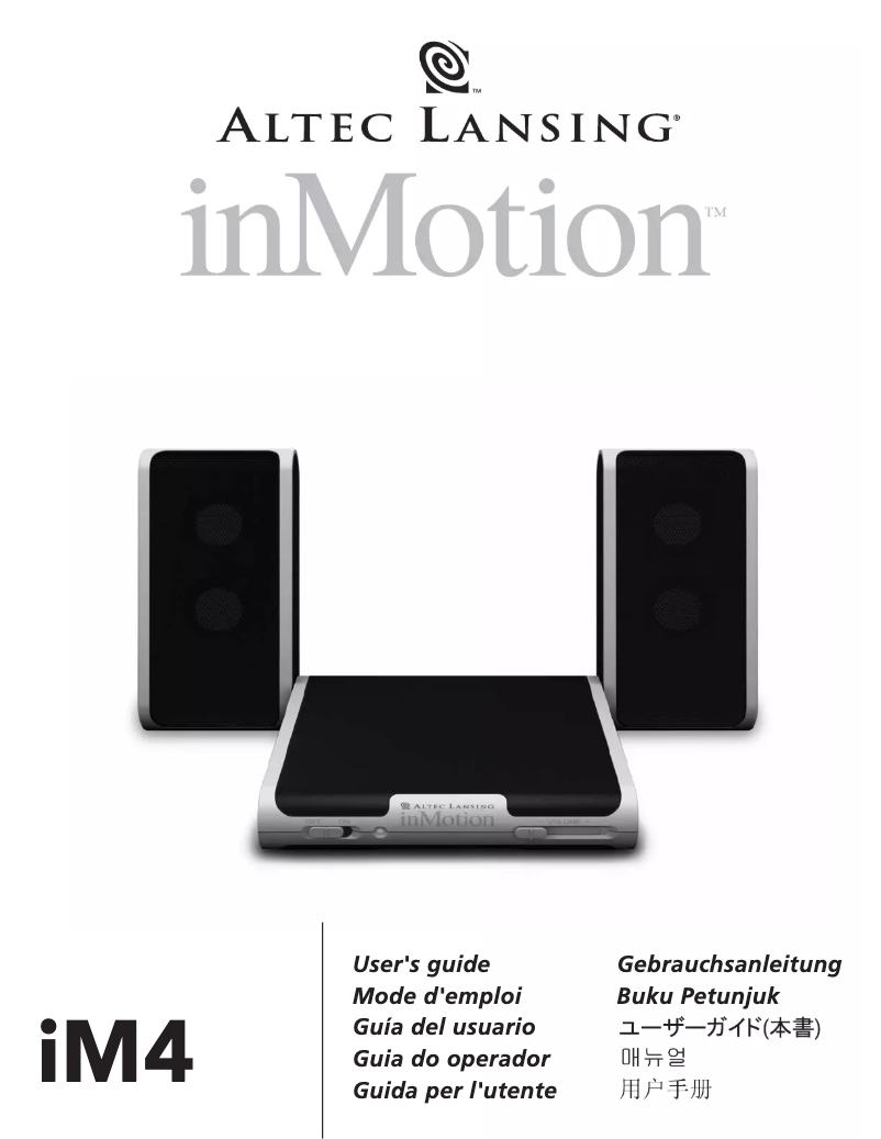 Page n°1 - Manuel utilisateur Altec Lansing inMotion iM4