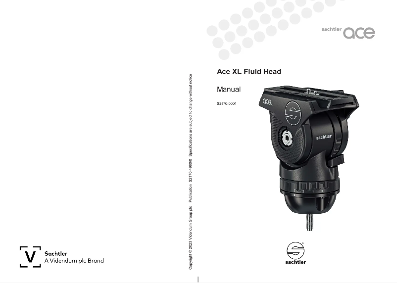 Page n°1 - Manuel utilisateur Sachtler Ace XL Mk II