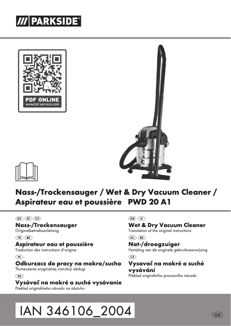 Image de la première page du manuel de l'appareil PWD 20 A1