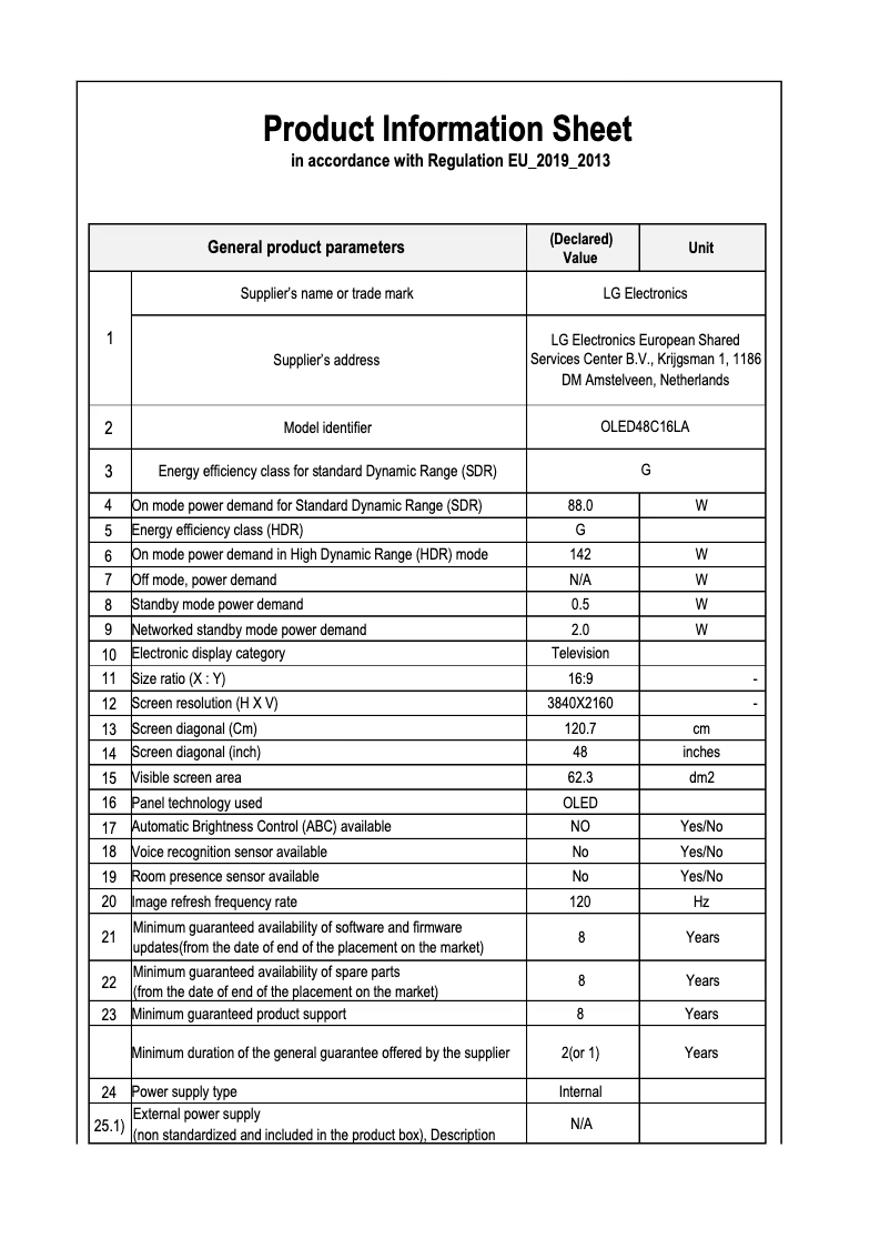 Página 1 del manual Manual de usuario LG OLED48C16LA