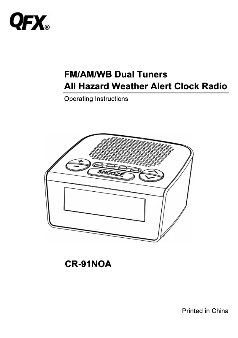 Image de la première page du manuel de l'appareil CR-91NOA
