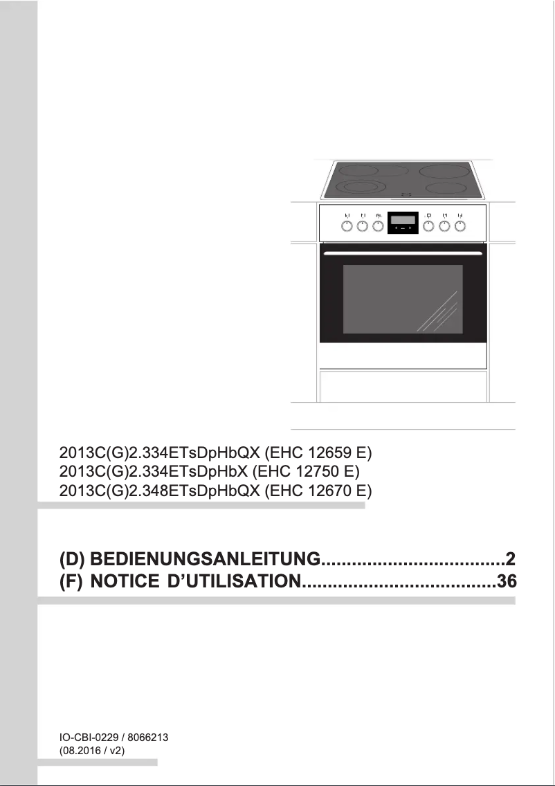 Page 1 de la notice Manuel utilisateur Amica EHC 12659 E