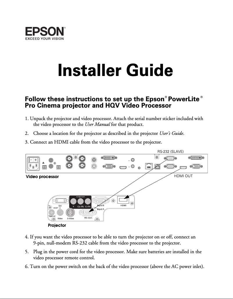 Imagen de la primera página del manual del dispositivo PowerLite Pro Cinema 810 HQV
