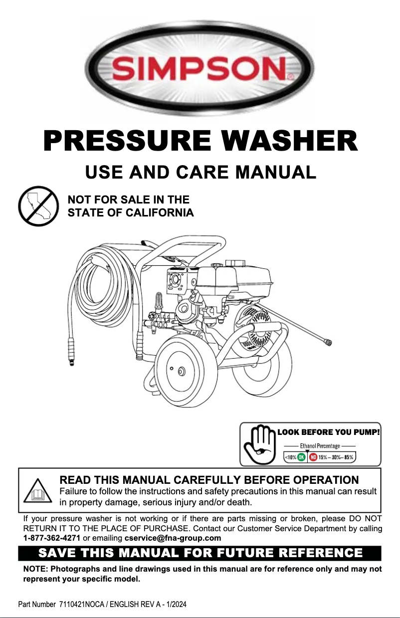 Página 1 del manual Manual de usuario Simpson Pro Series PS61371