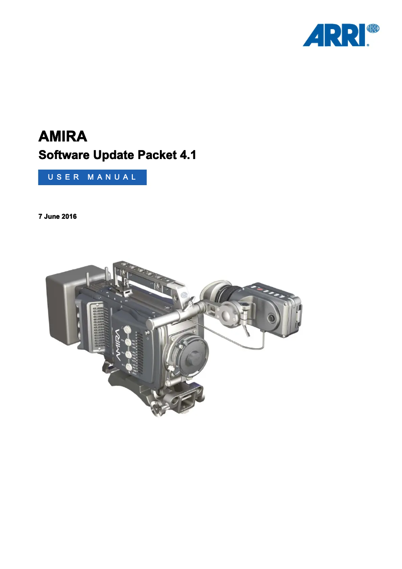 Page 1 de la notice Manuel utilisateur ARRI Amira