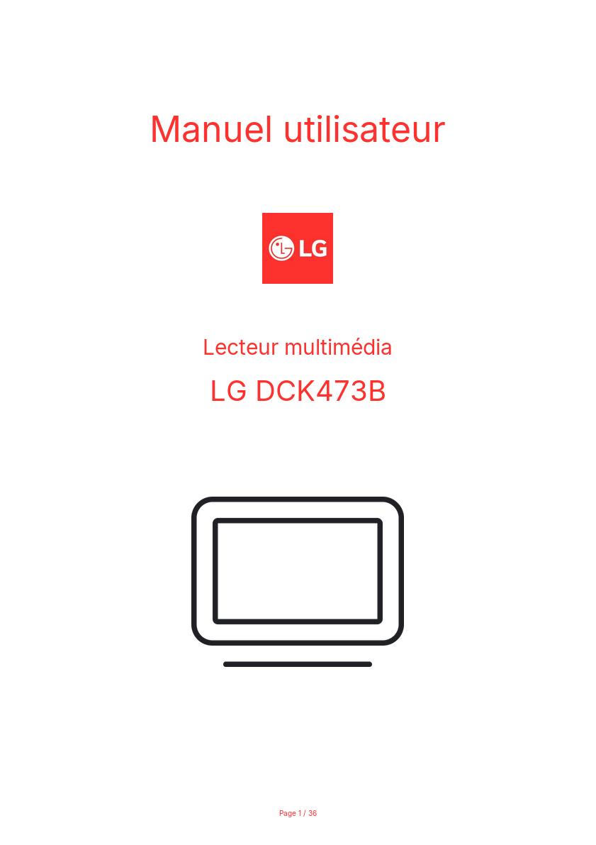 Image de la première page du manuel de l'appareil DCK473B