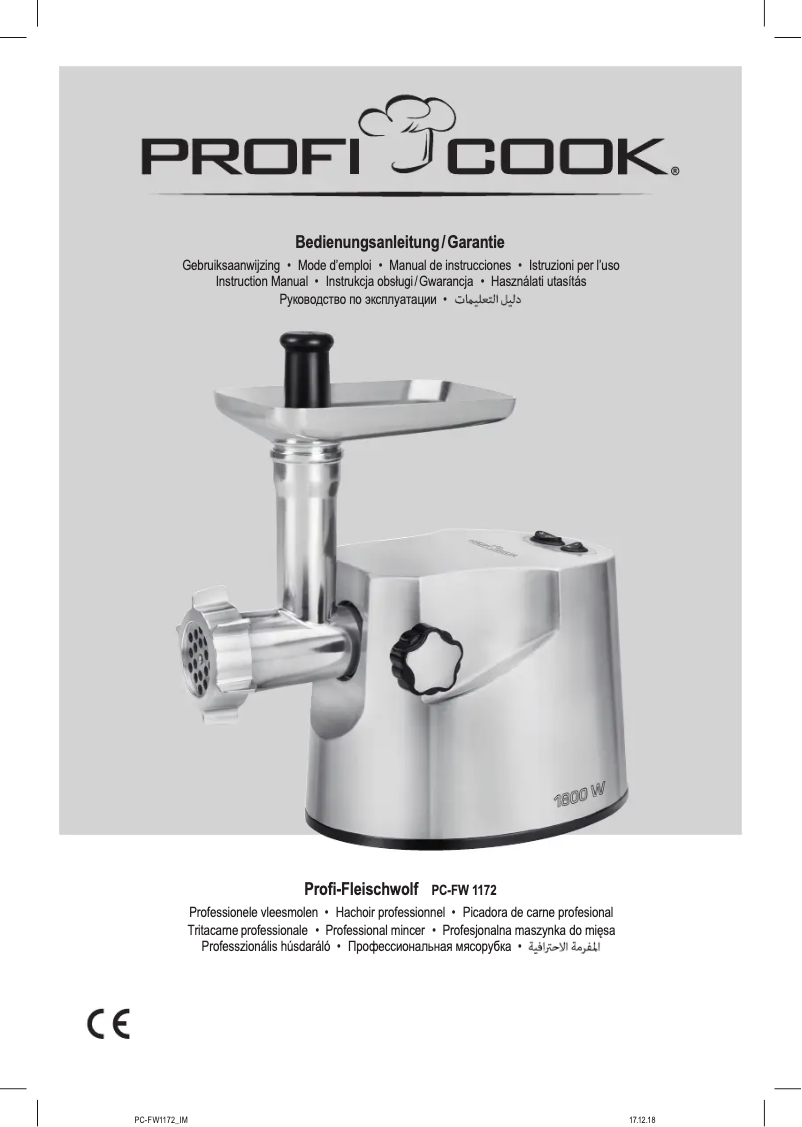 Página 1 del manual Manual de usuario ProfiCook PC-FW 1172