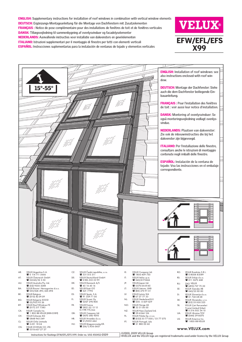 Page 1 de la notice Manuel utilisateur Velux EFS X99