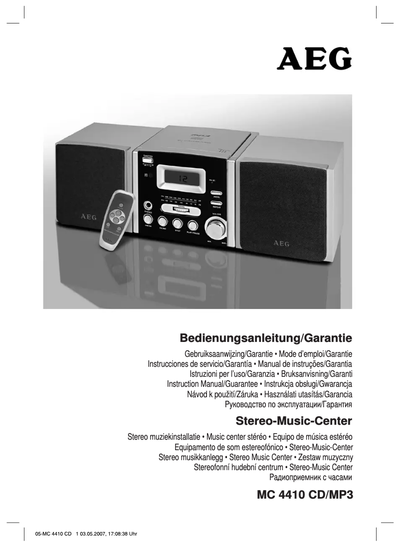 Image de la première page du manuel de l'appareil MC 4410