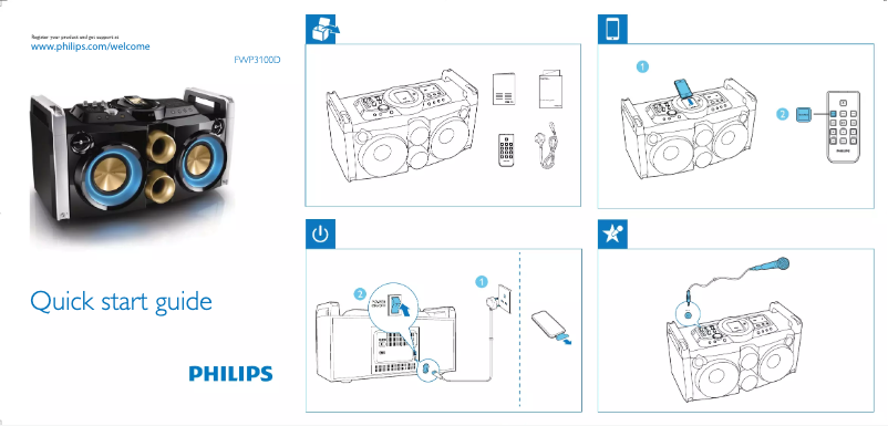 Page n°1 - Guide de démarrage rapide Philips FWP3100D