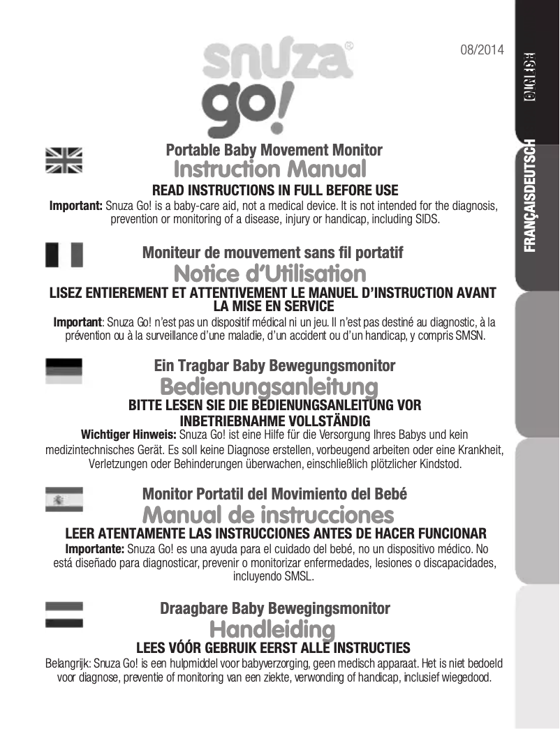 Page n°1 - Manuel utilisateur Snuza Go SE