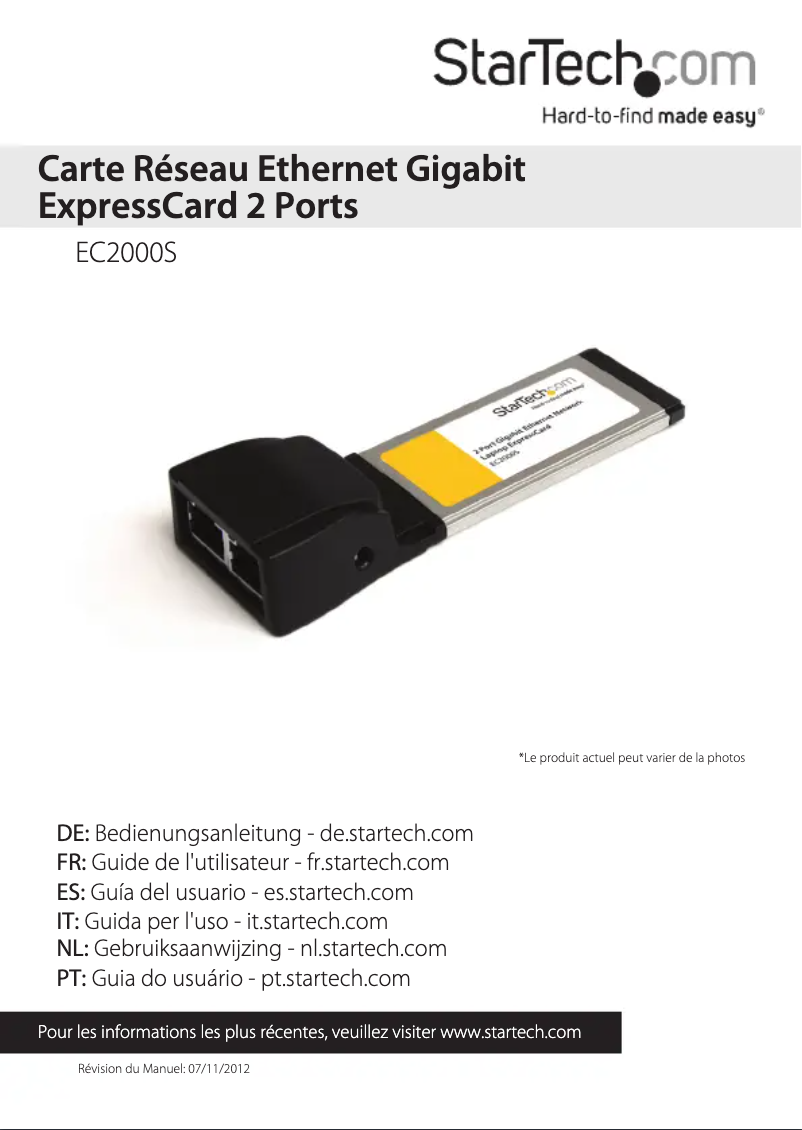 Page n°1 - Manuel utilisateur StarTech.com EC2000S