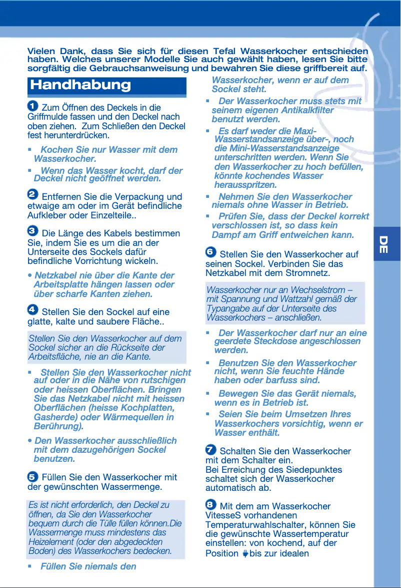 Page n°1 - Manuel utilisateur Tefal BE3120