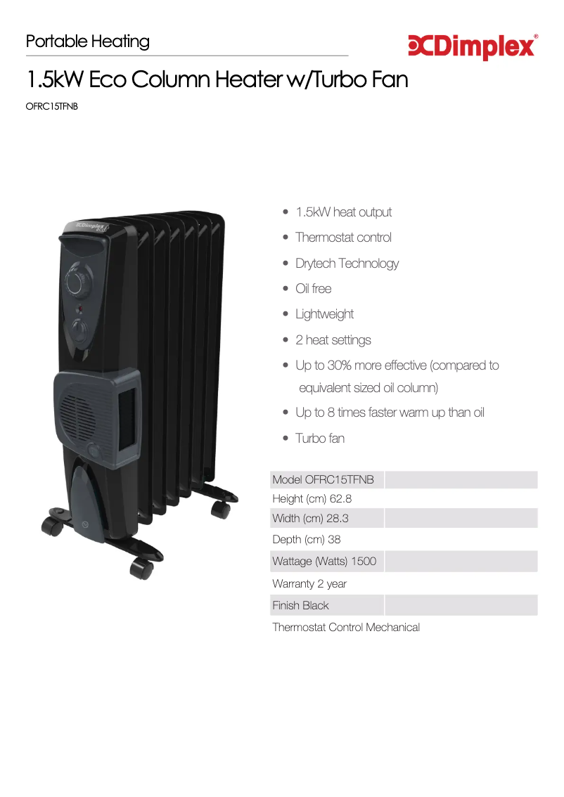 Image de la première page du manuel de l'appareil OFRC15TFNB