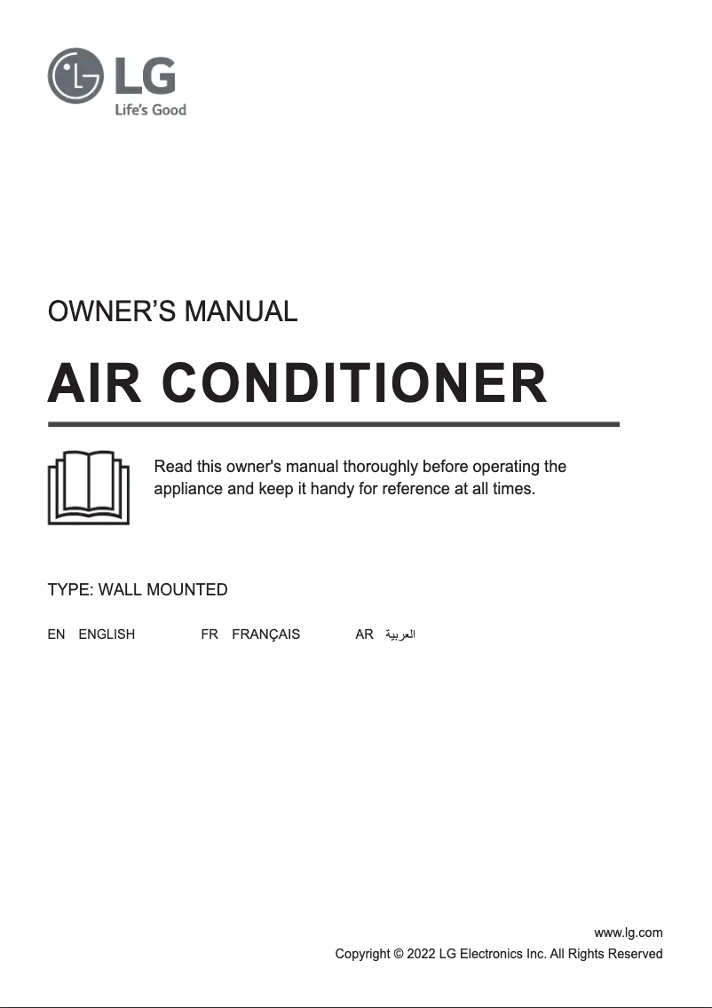 Page 1 de la notice Manuel utilisateur LG LGE24T3