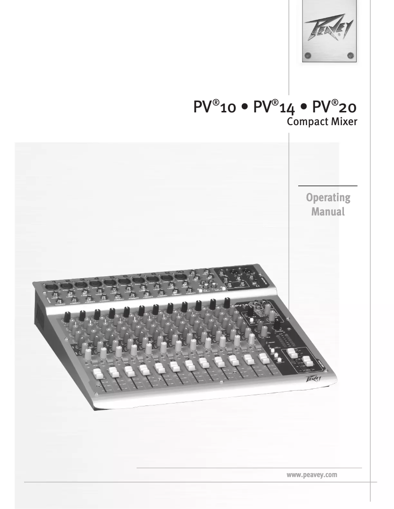 Page n°1 - Manuel utilisateur Peavey PV 14