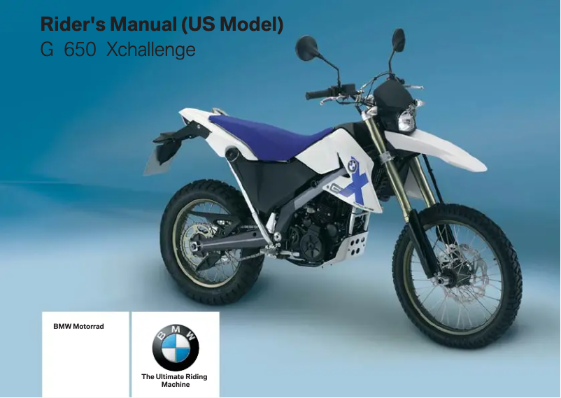 Page 1 de la notice Manuel utilisateur BMW G 650 Xchallenge (2007)