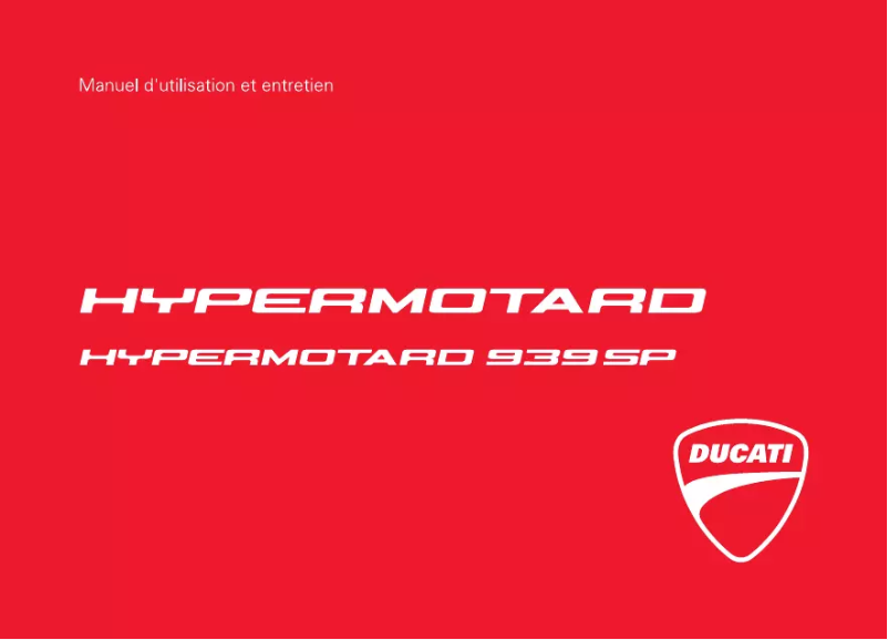 Page 1 de la notice Manuel utilisateur Ducati Hypermotard 939 SP (2017)