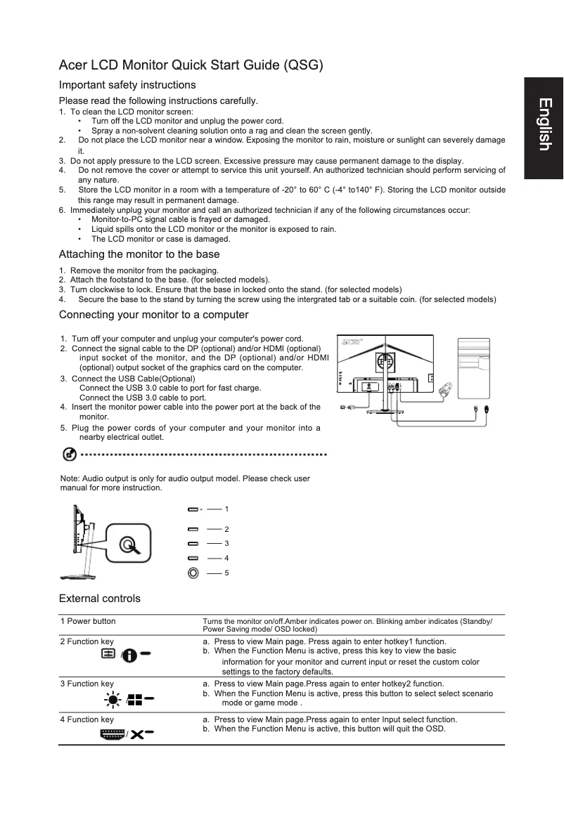 Page n°1 - Guide de démarrage rapide Acer CP1271V