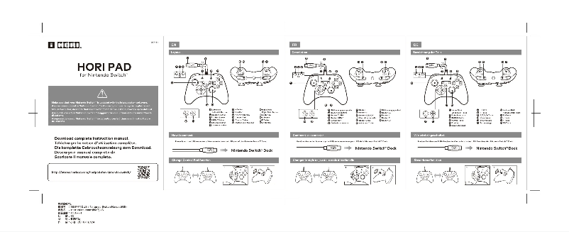 Page 1 de la notice Manuel utilisateur Hori NSW-001U