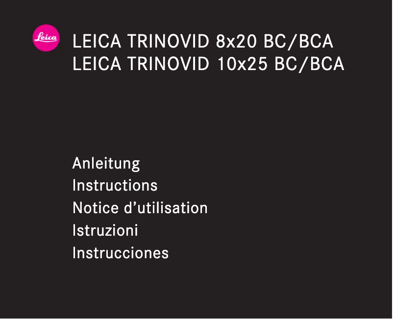 Page 1 de la notice Manuel utilisateur Leica Trinovid 20 BCA