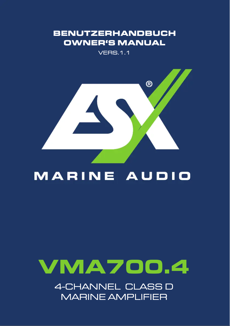 Page 1 of the manual User Manual ESX VMA700.4