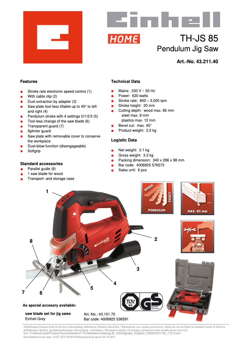 Image de la première page du manuel de l'appareil TH-JS 85