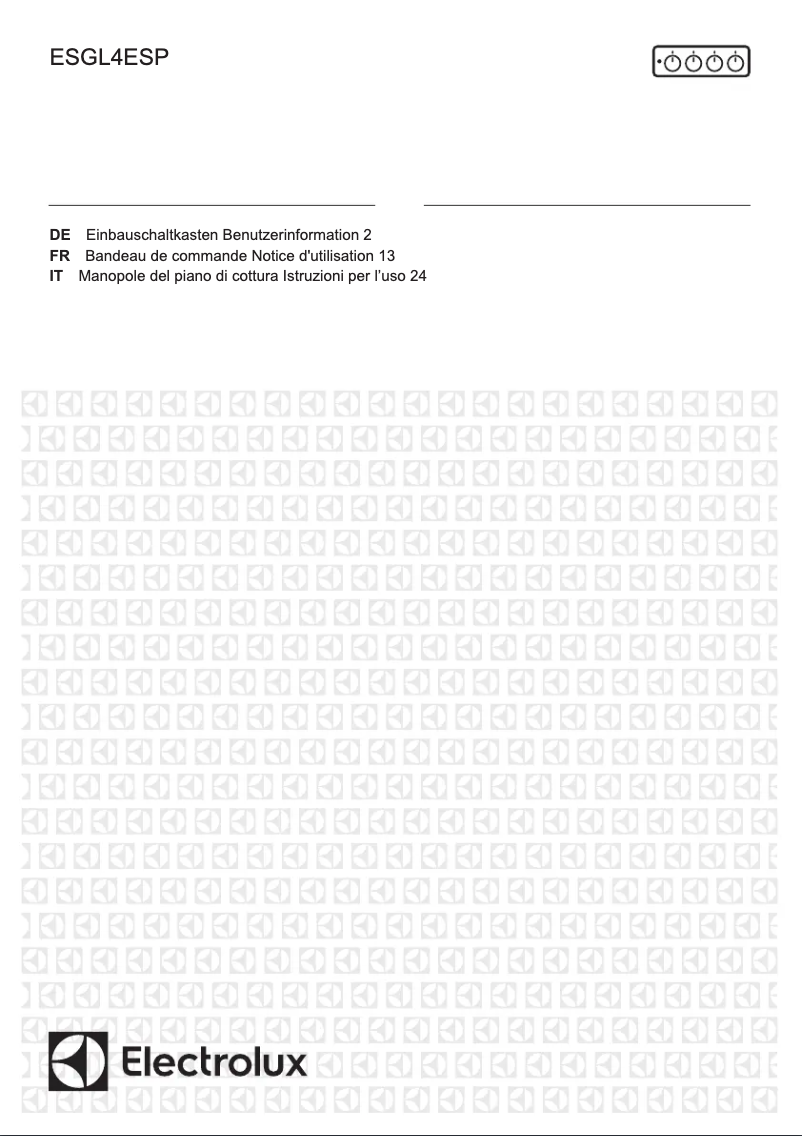Page n°1 - Manuel utilisateur Electrolux ESGL4ESP