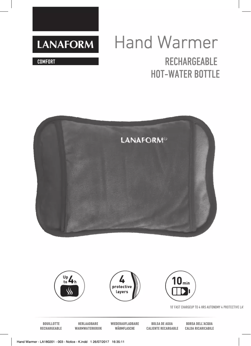 Image de la première page du manuel de l'appareil Hand Warmer LA180202