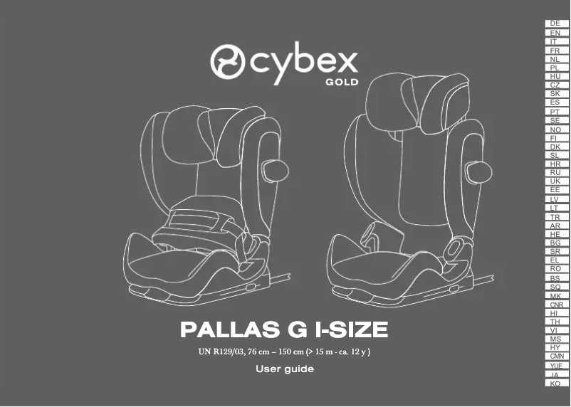 Page 1 de la notice Manuel utilisateur Cybex Pallas G i-Size